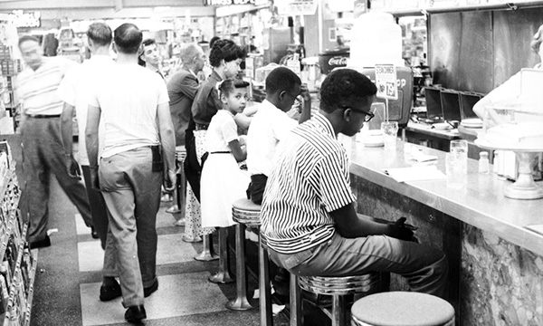 Sit-in at Katz Drug Store in Oklahoma City, OK. Attribution: Oklahoma Historical Society, John Melton Collection (1958)